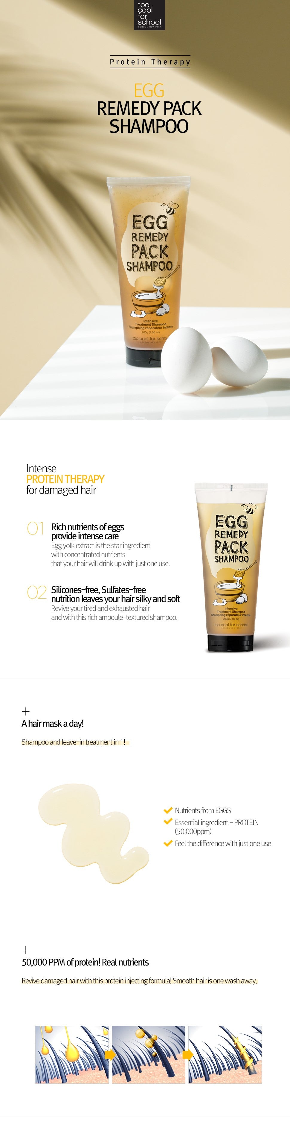 Too Cool For School Egg Remedy Pack Shampoo