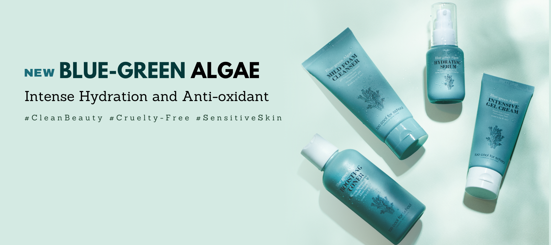 Too Cool For School Blue Algae Collection for Sensitive and dry skin