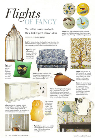 Lancashire life magazine, featuring our own branded owl lamp.