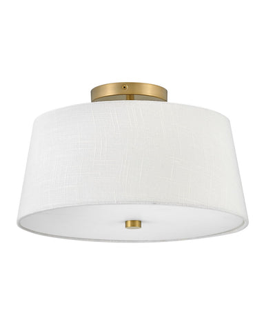 Perno Two Light Semi-Flush Mount in Burnished Brass by Visual