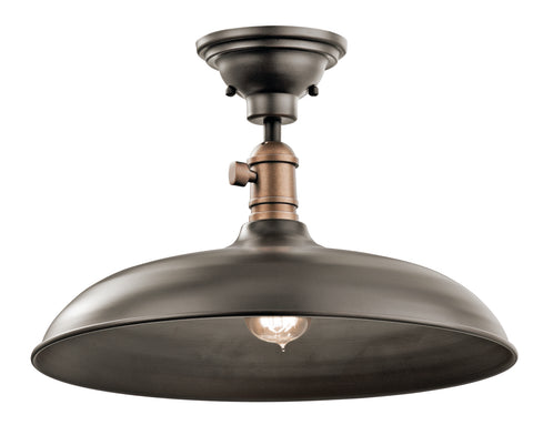 Perno Two Light Semi-Flush Mount in Burnished Brass by Visual