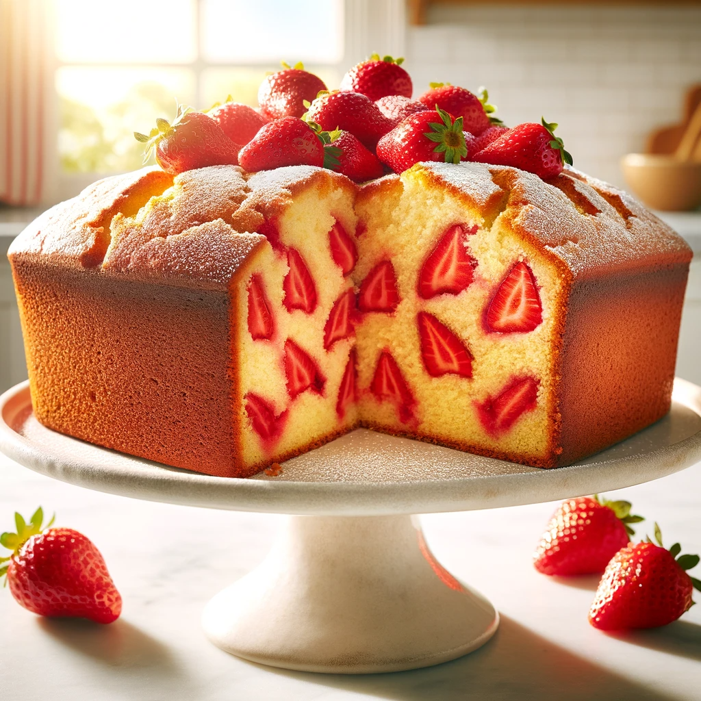 Homemade Strawberry Pound Cake