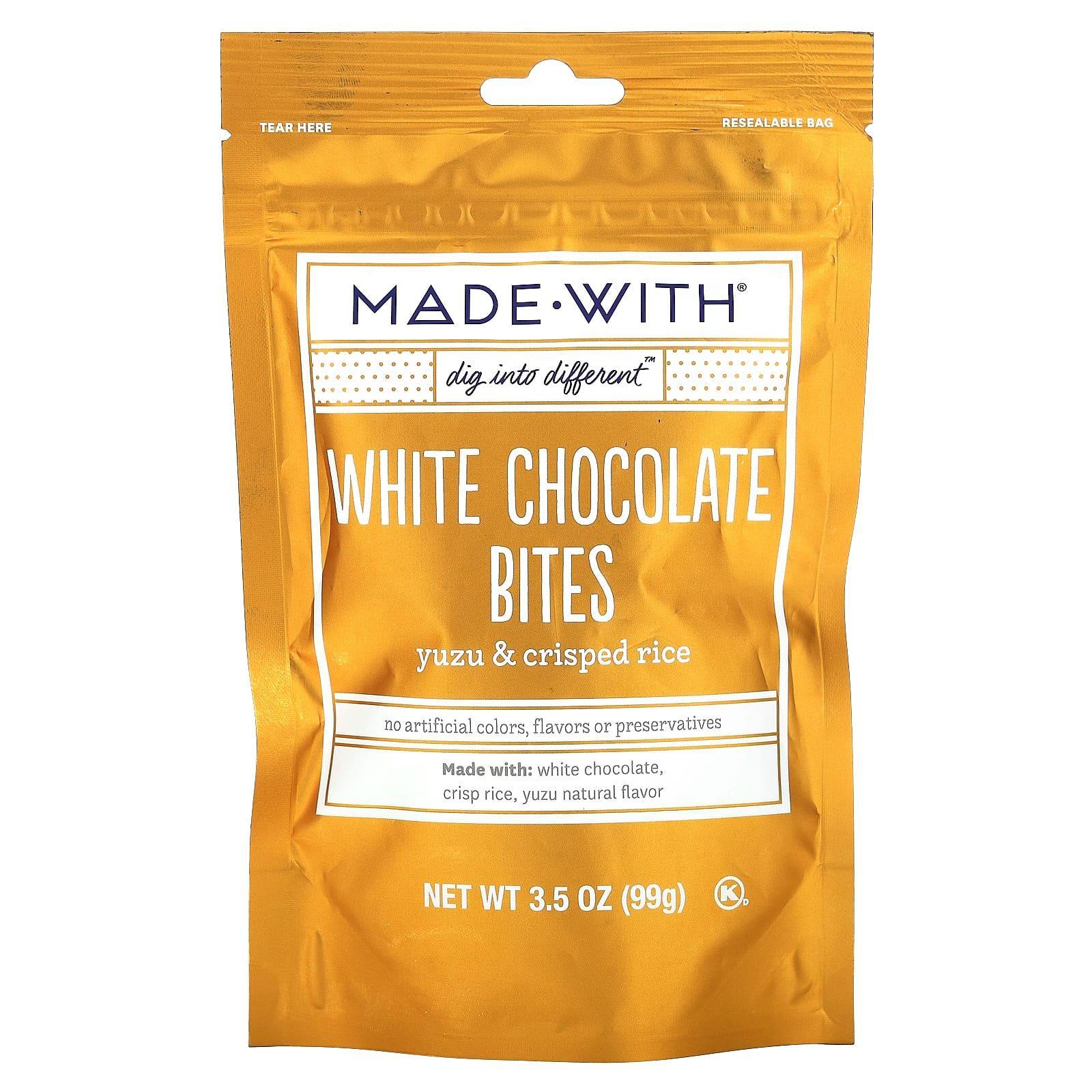 Made With, White Chocolate Bites, Yuzu & Crisped Rice, 3.5 oz (99 g)
