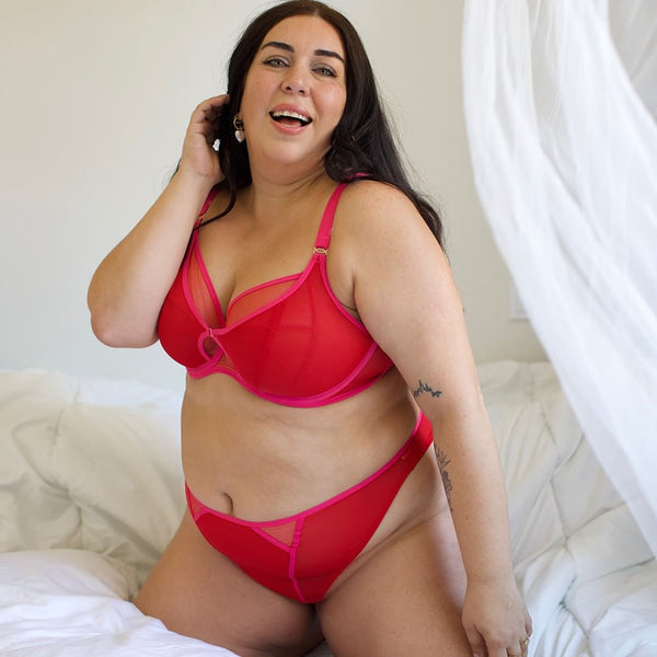 Soutien-gorge sexy grande taille Elomi, Kintai Cha Cha rouge - boutique de lingerie femme à Paris