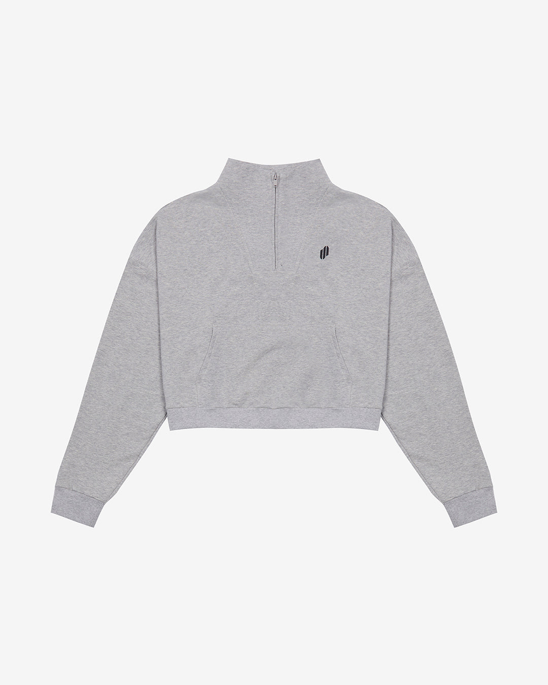 EE:WS07 - 1/2 Zip Crop Jumper - Grey Marl