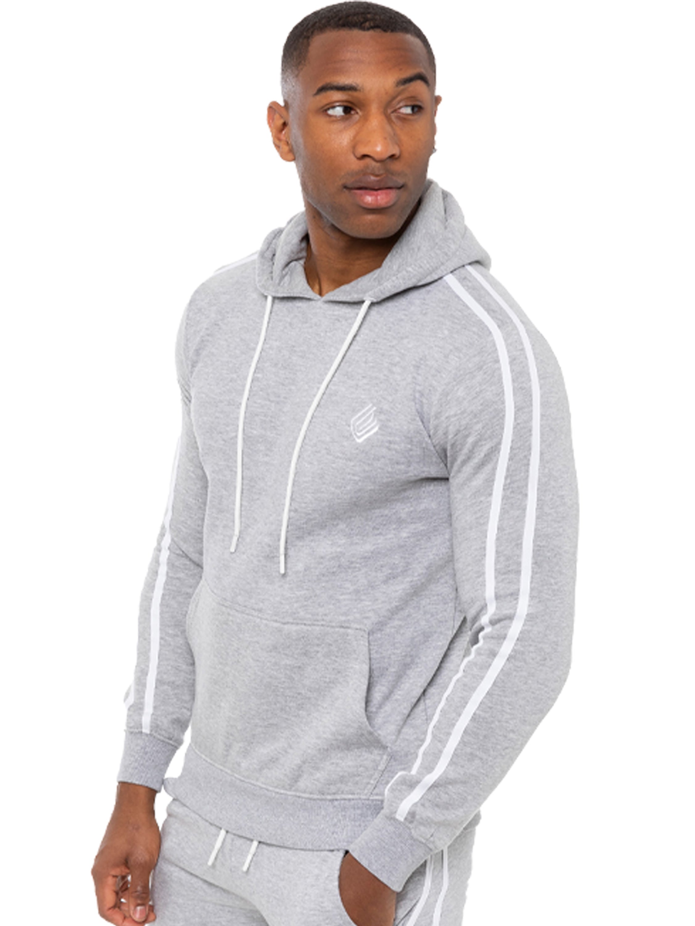 mens striped fleece pullover hoody | enzo designer menswear