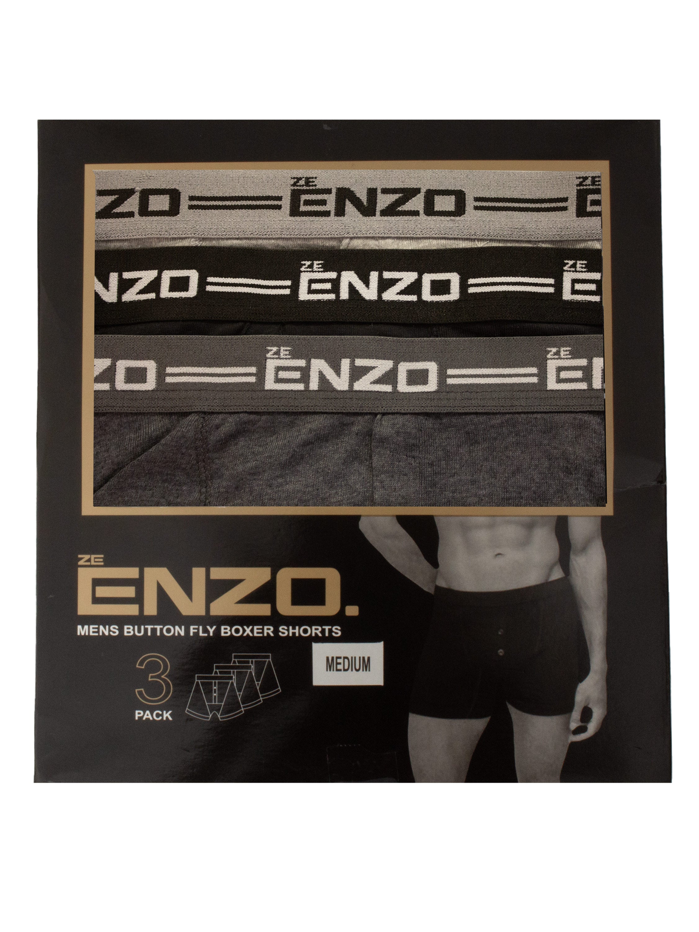 Enzo | Mens 3 Pack Assorted Boxers