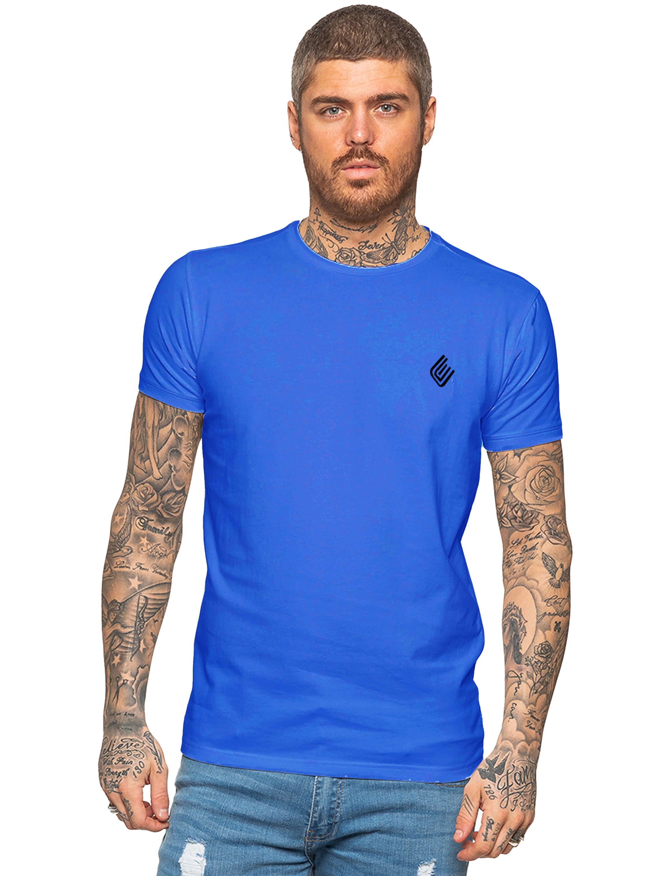 Enzo Mens Slim Fit Stretch Muscle T-Shirt