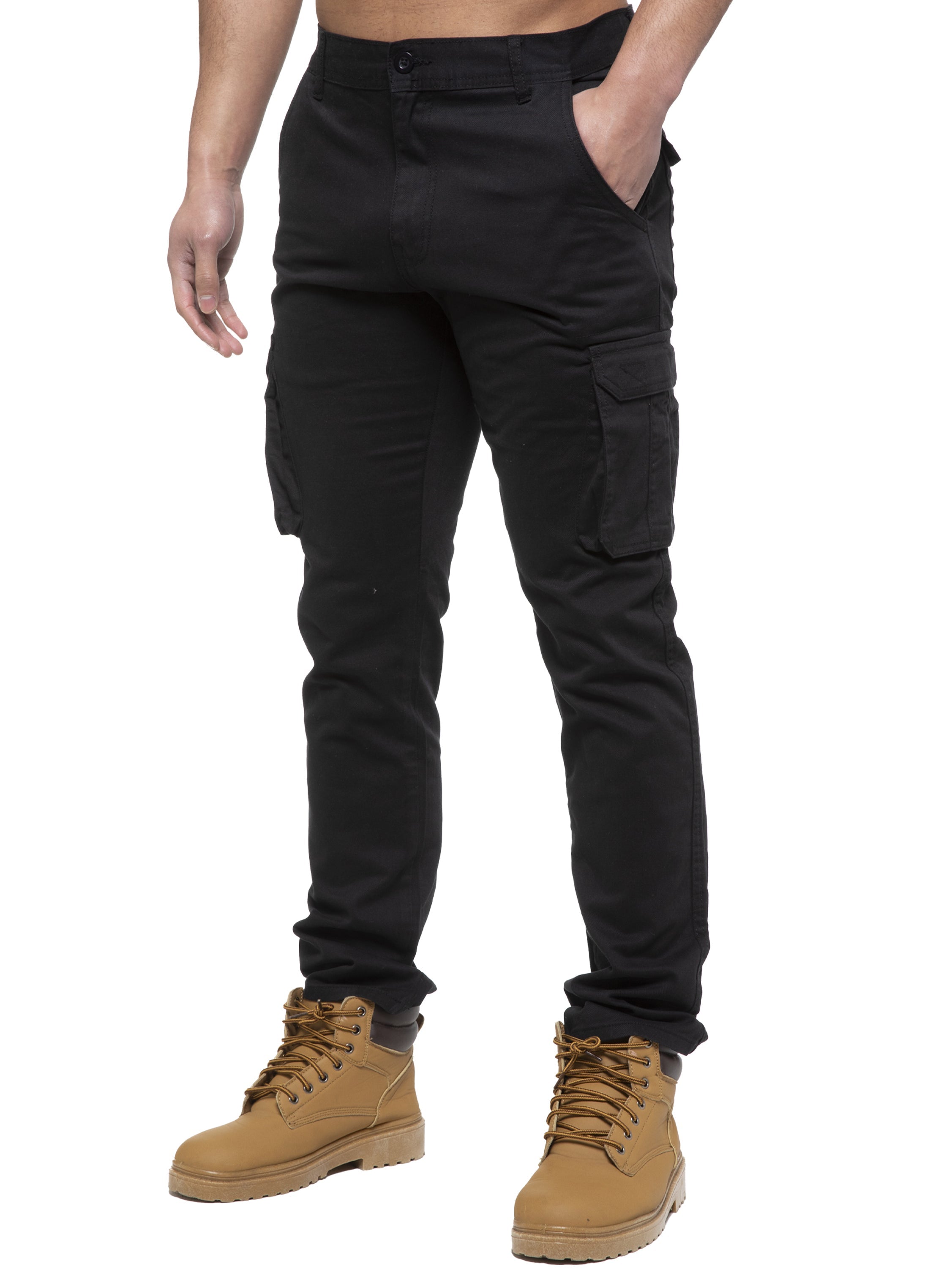 enzo | mens cargo straight fit jeans