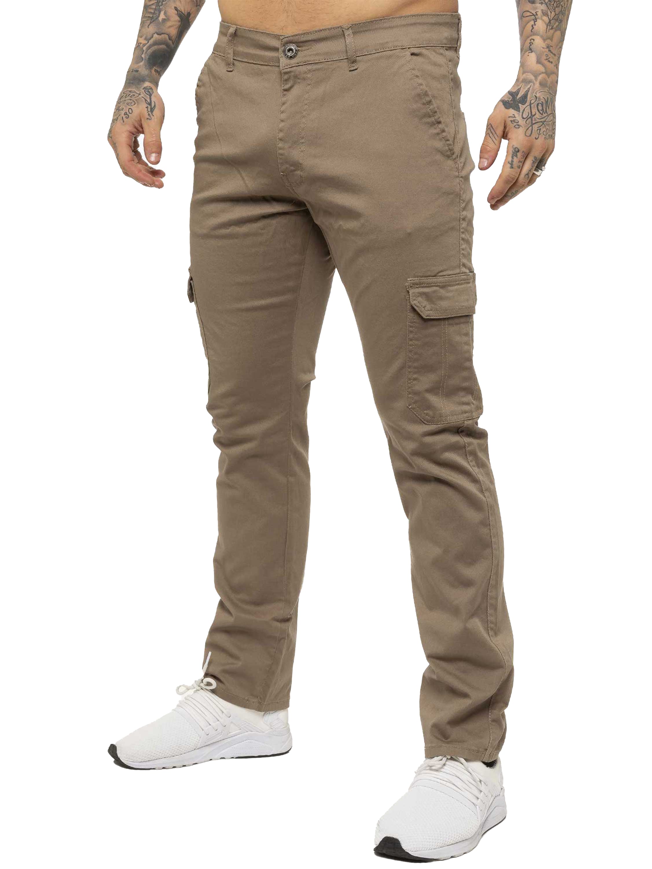 mens cargo combat slim fit trousers | enzo designer menswear