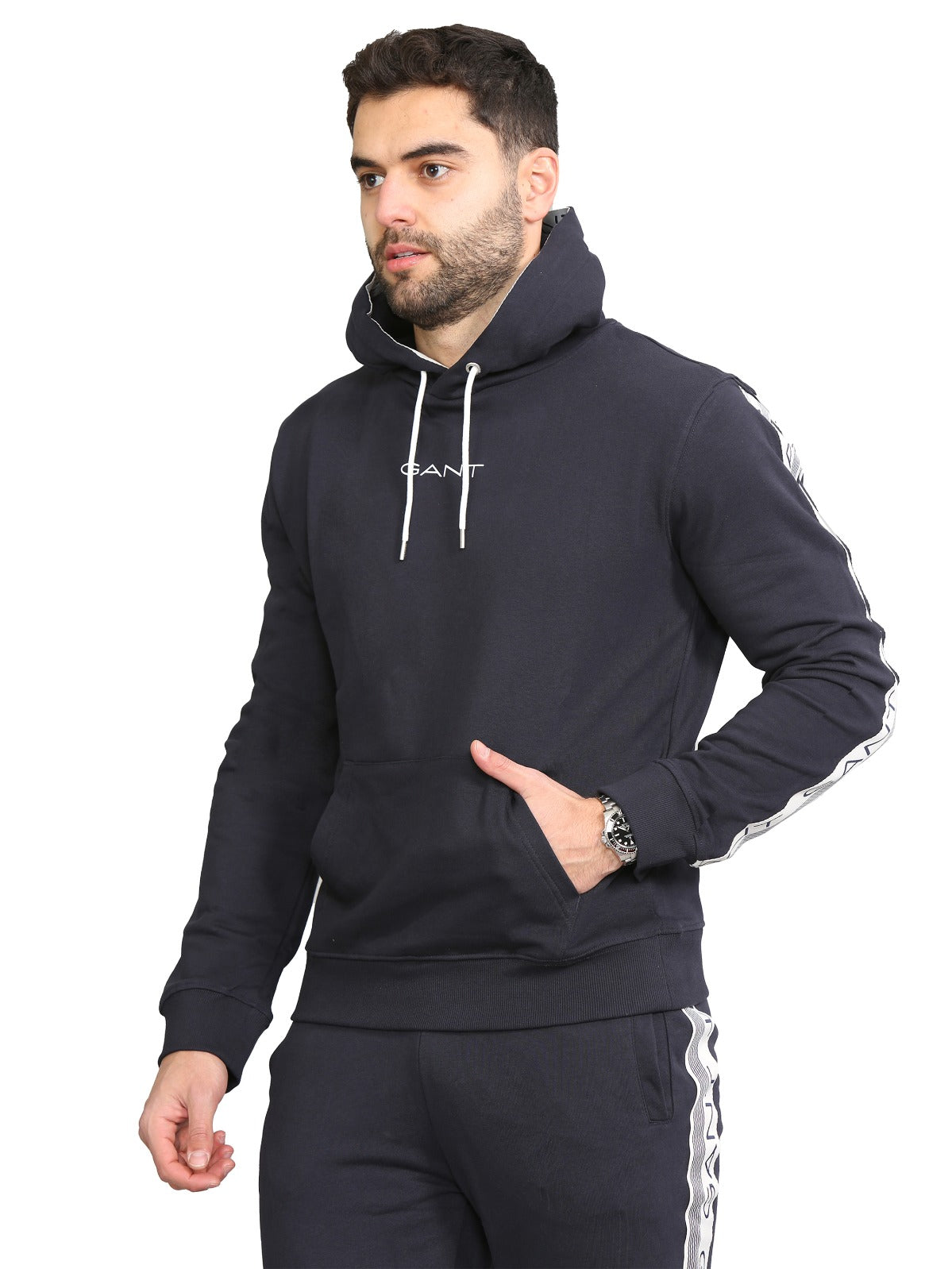 Gant Mens Pullover Striped Hoodie