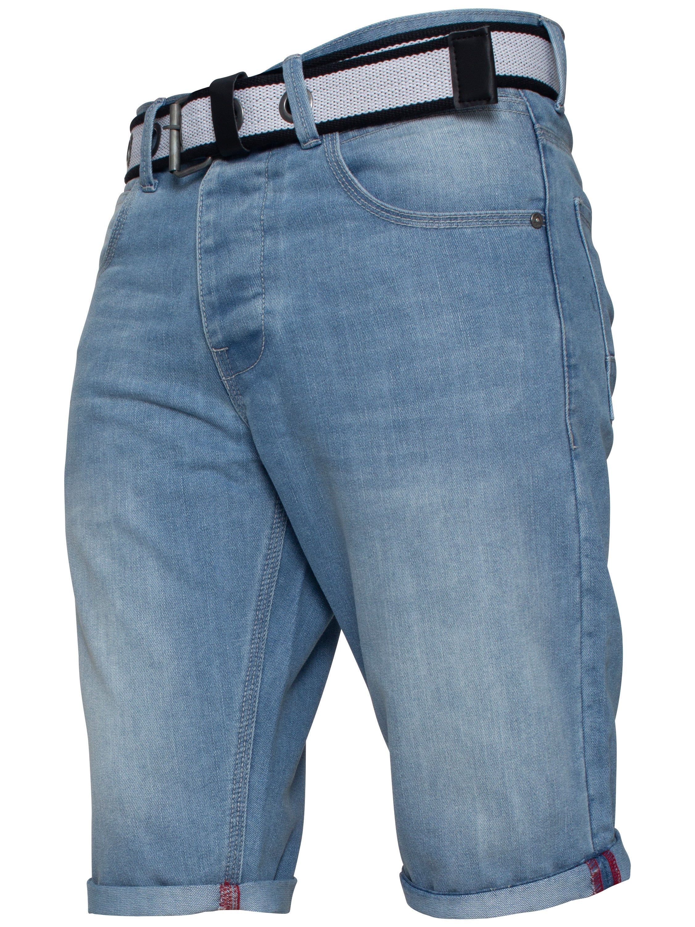 Mens APT Dark Blue Slim Fit Denim Shorts | APT Designer Menswear