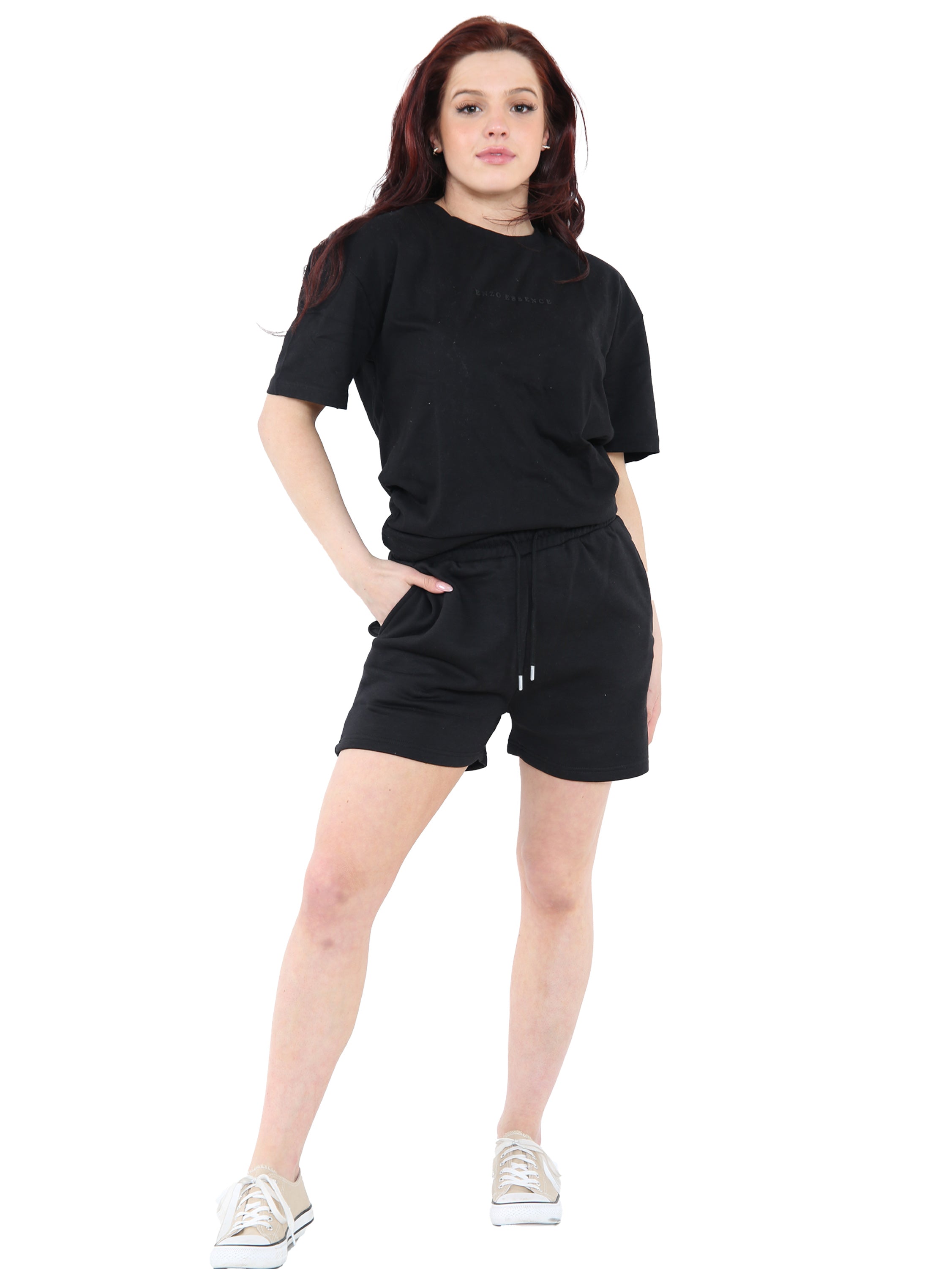 Enzo | Womens Oversized T-Shirt Tracksuit With Shorts