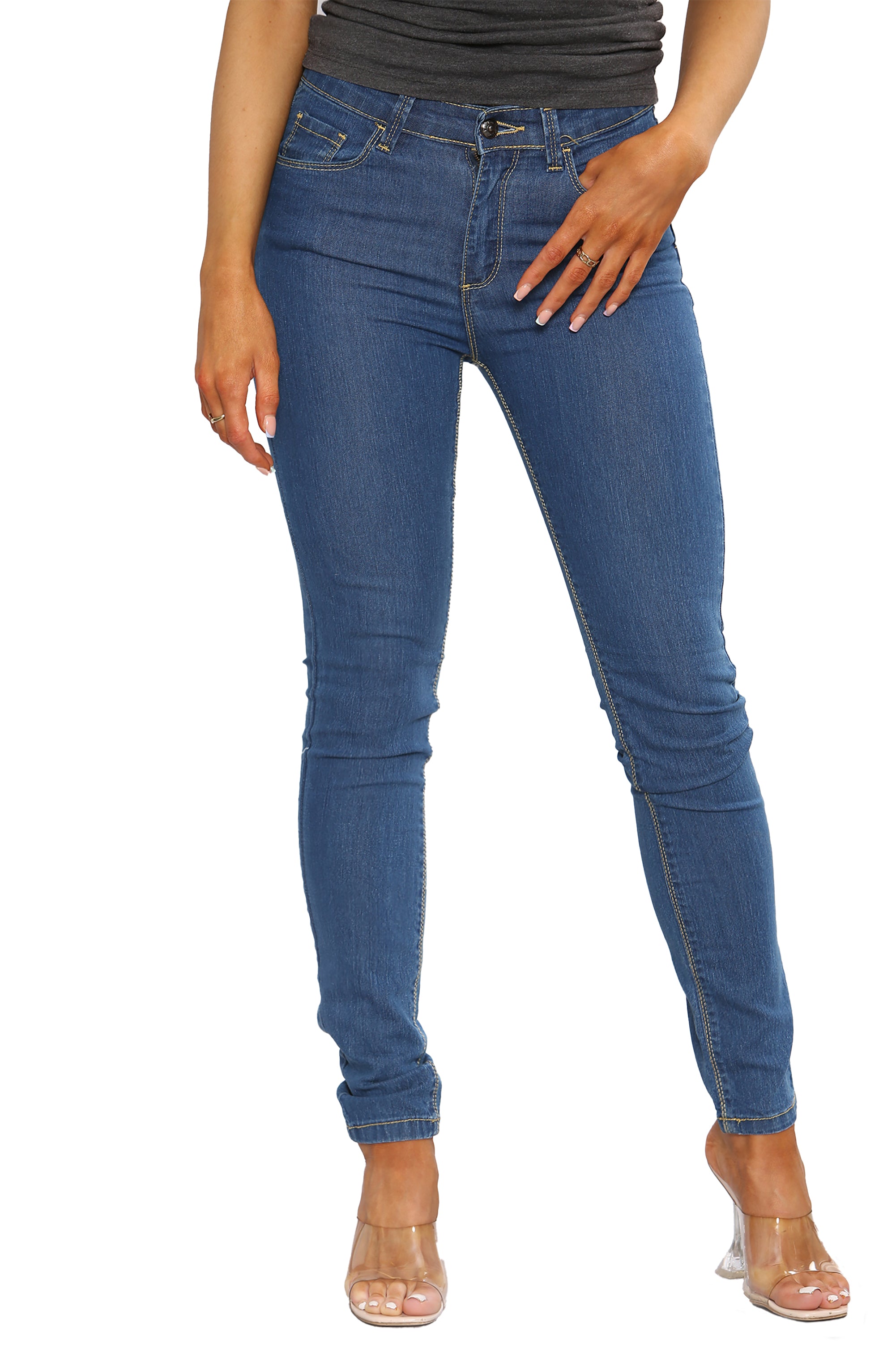 Ladies Skinny Stretch Slim Fit Denim Jeans | Enzo Designer Womenswear