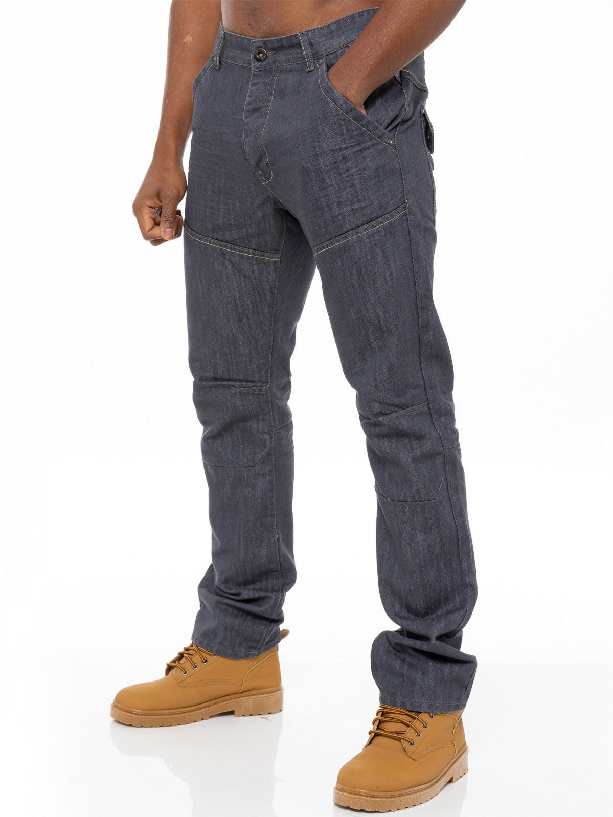 Mens Regular Fit Grey Denim Jeans | Enzo Designer Menswear