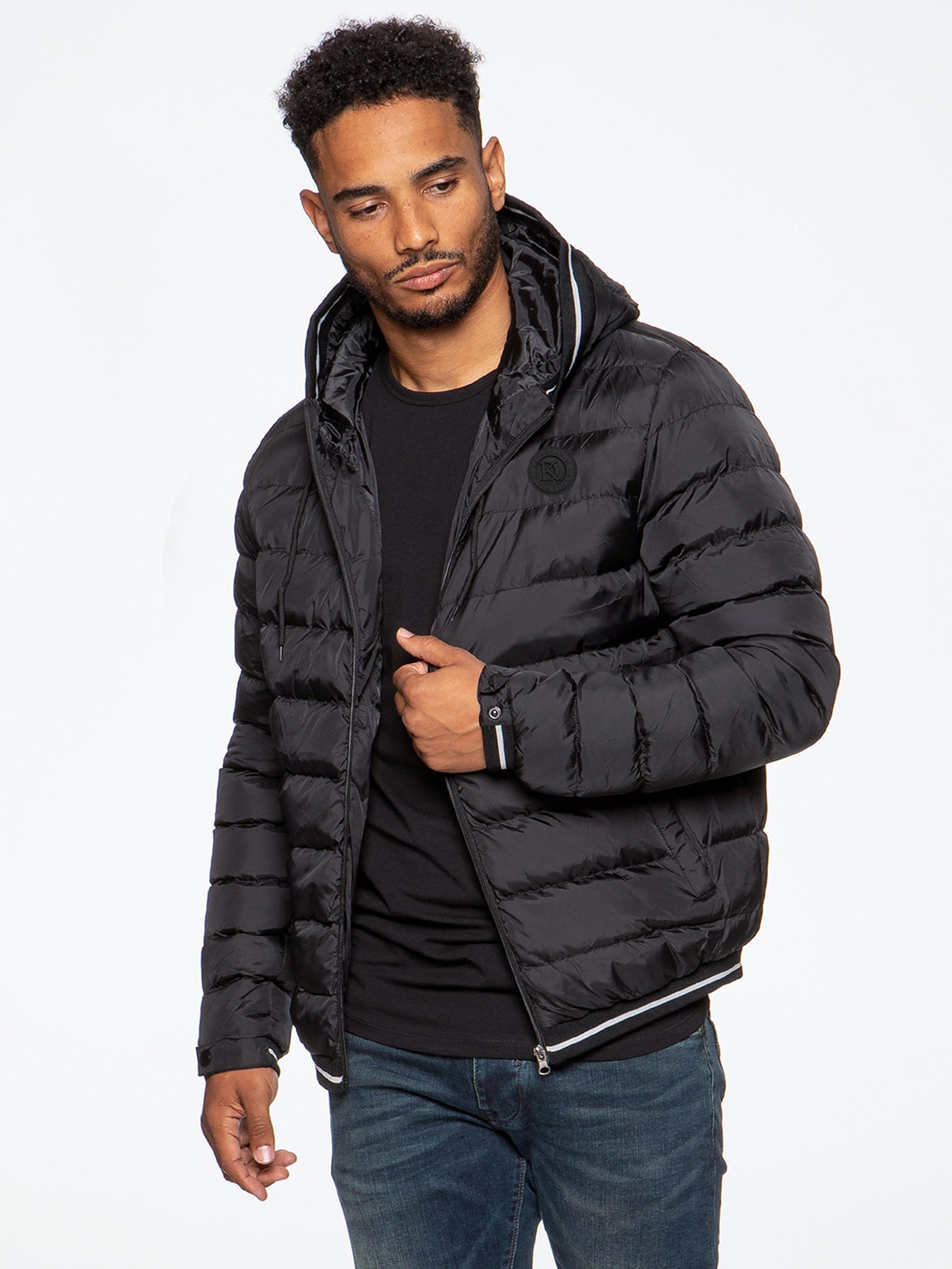 Mens Kruze Clothing Reflect | Quilted Hooded Bubble Puffer Jacket