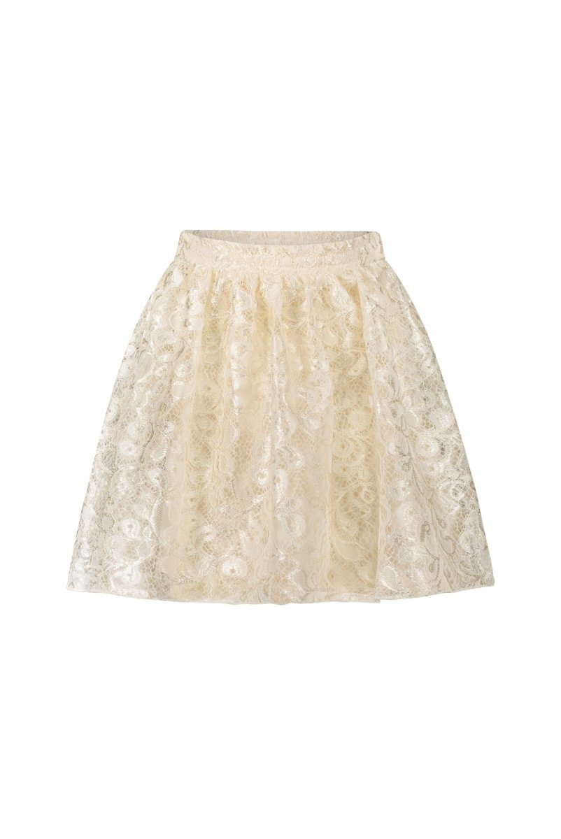 Image of TRUTHY lace & pearls skirt Oatmeal