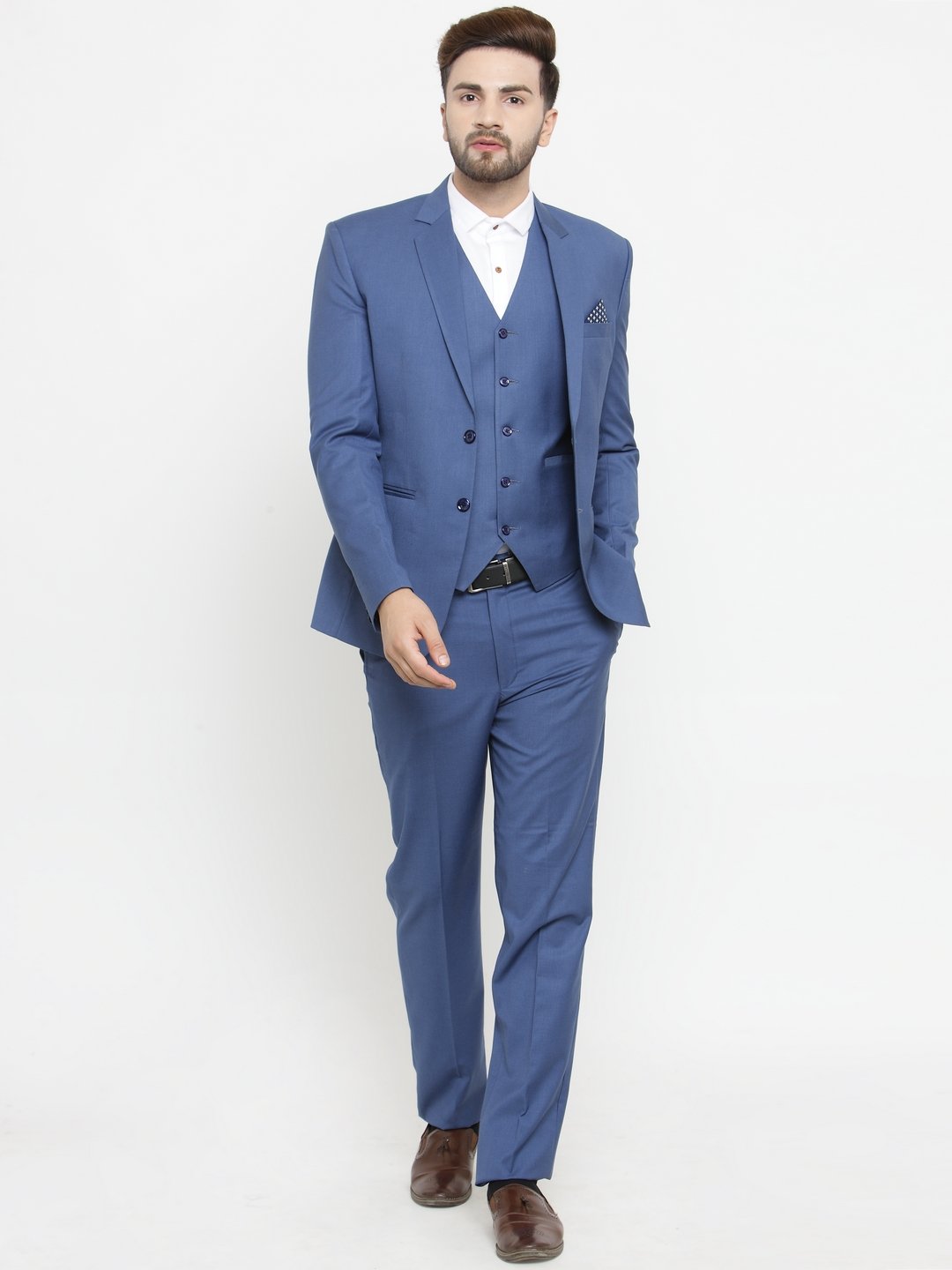 Persian Blue Men’s Business/Partywear 3 Piece Suit – Luxurazi