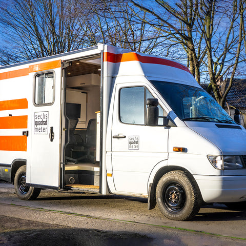 Old ambulance converted to a tiny home