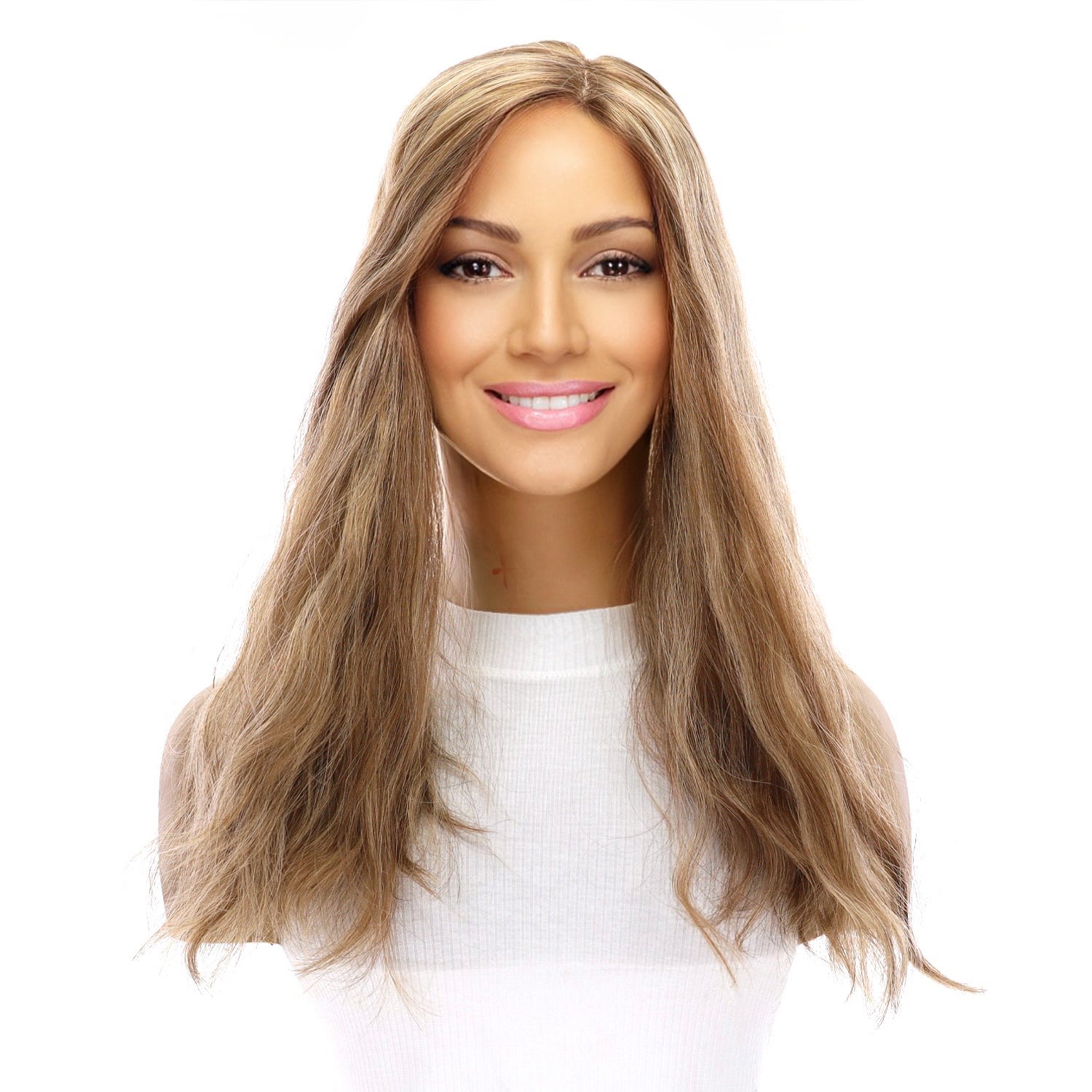 18" Emerald Silk Top Topper Medium Blonde Wavy