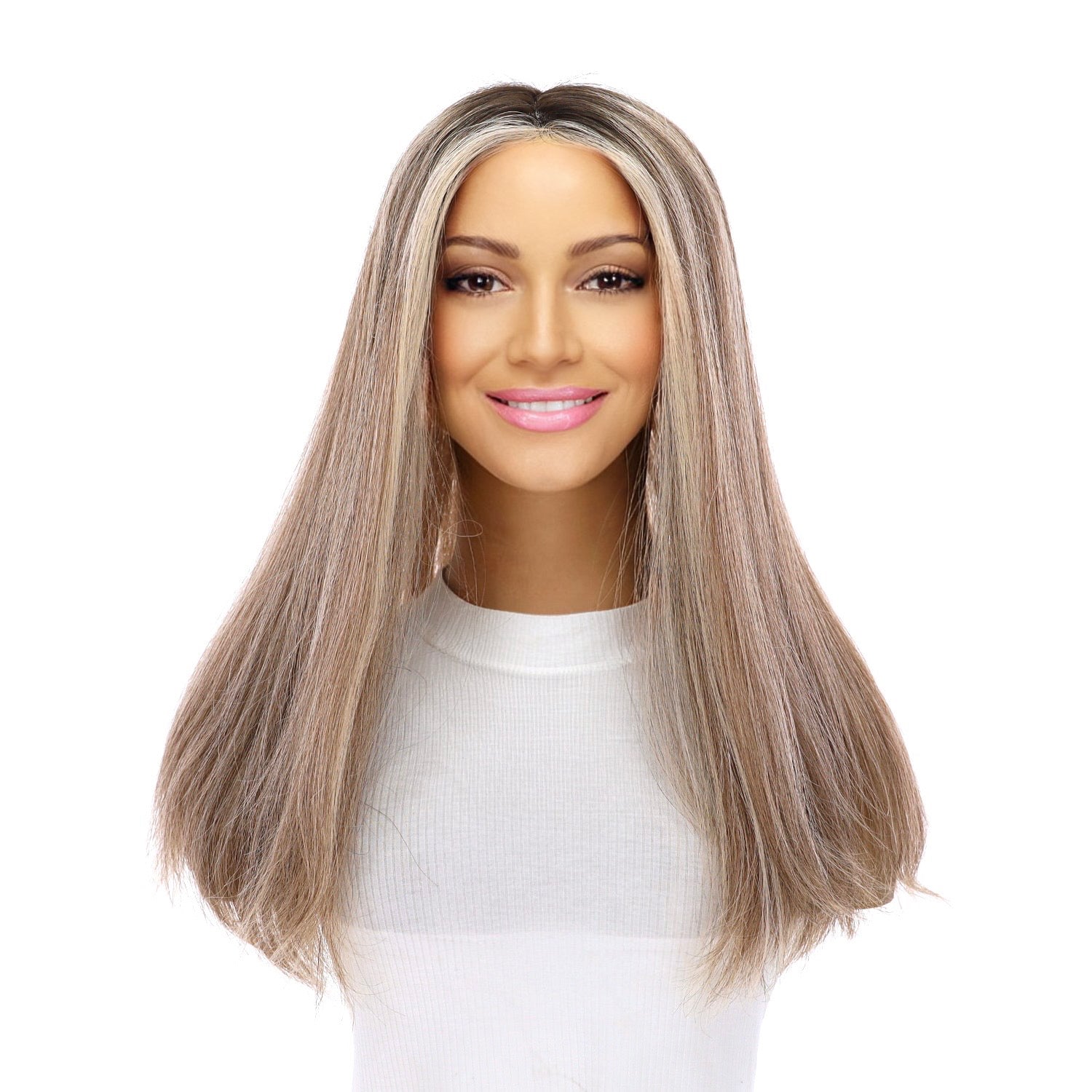 18" Emerald Silk Top Topper Ashy Blonde with Highlights