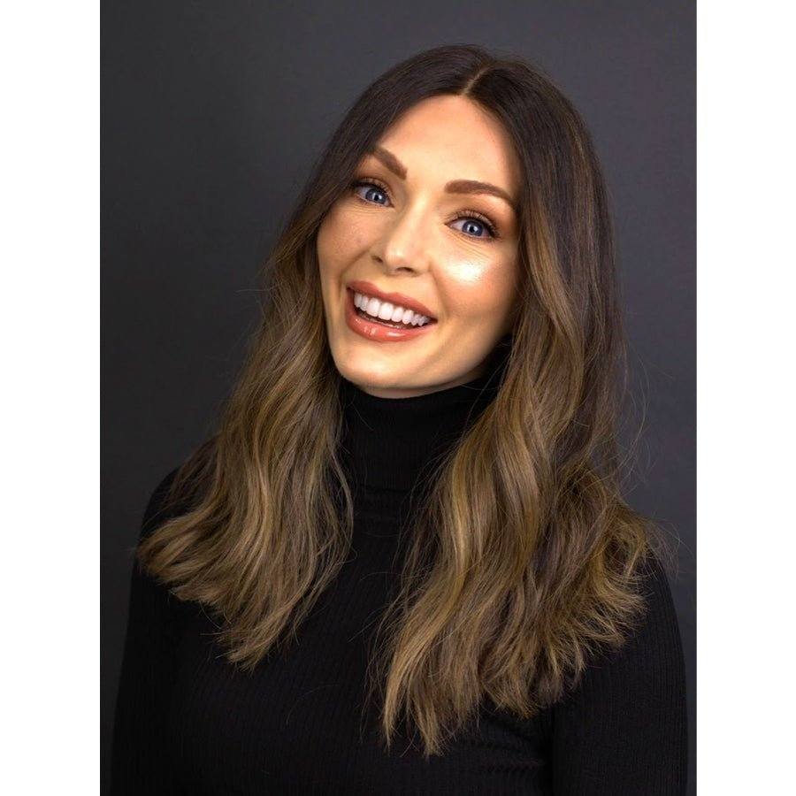 Image of 20" Divine Luxe Lace Top Wig Neutral Dark Brown w/ Balayage and Rooting Color