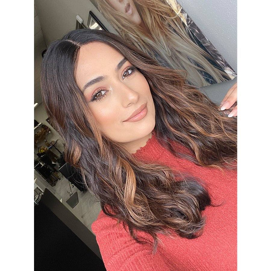 Image of 20" Divine Luxe Lace Top Wig #2 Neutral Dark Brown w/ Balayage Color