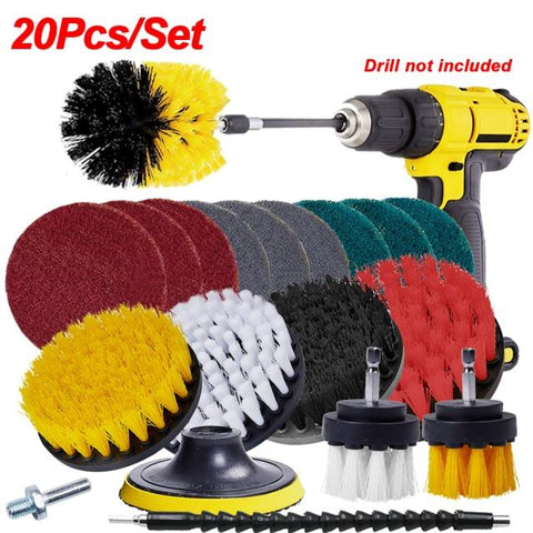 1/4'' Electric Drill Brush Kit Electric Scrubber Brush Carpet Cleaner  Toilet Brush Car Cleaning For Kitchen Tile Window Bathroom