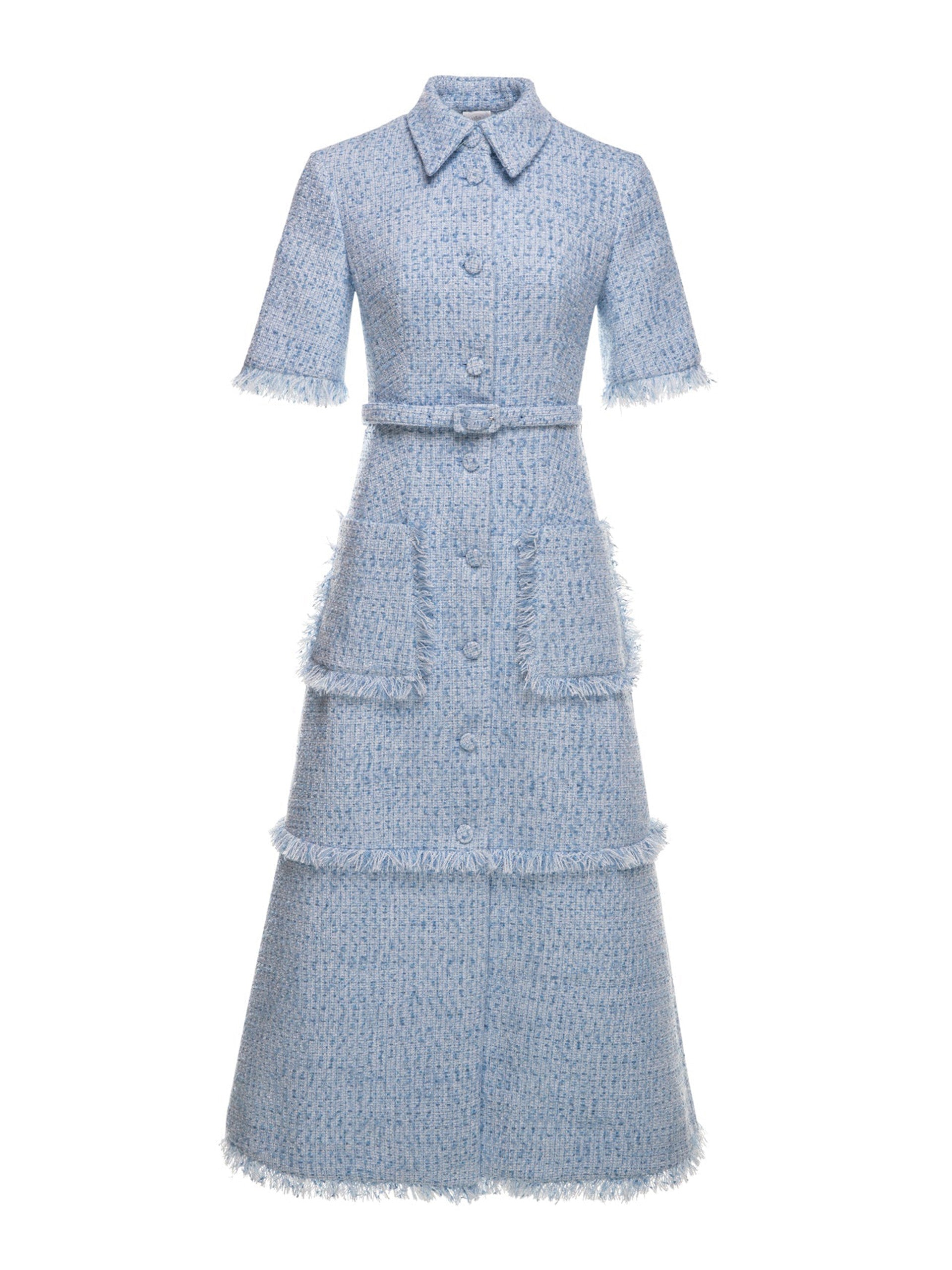 Susan Light Blue Tweed Dress Collagerie