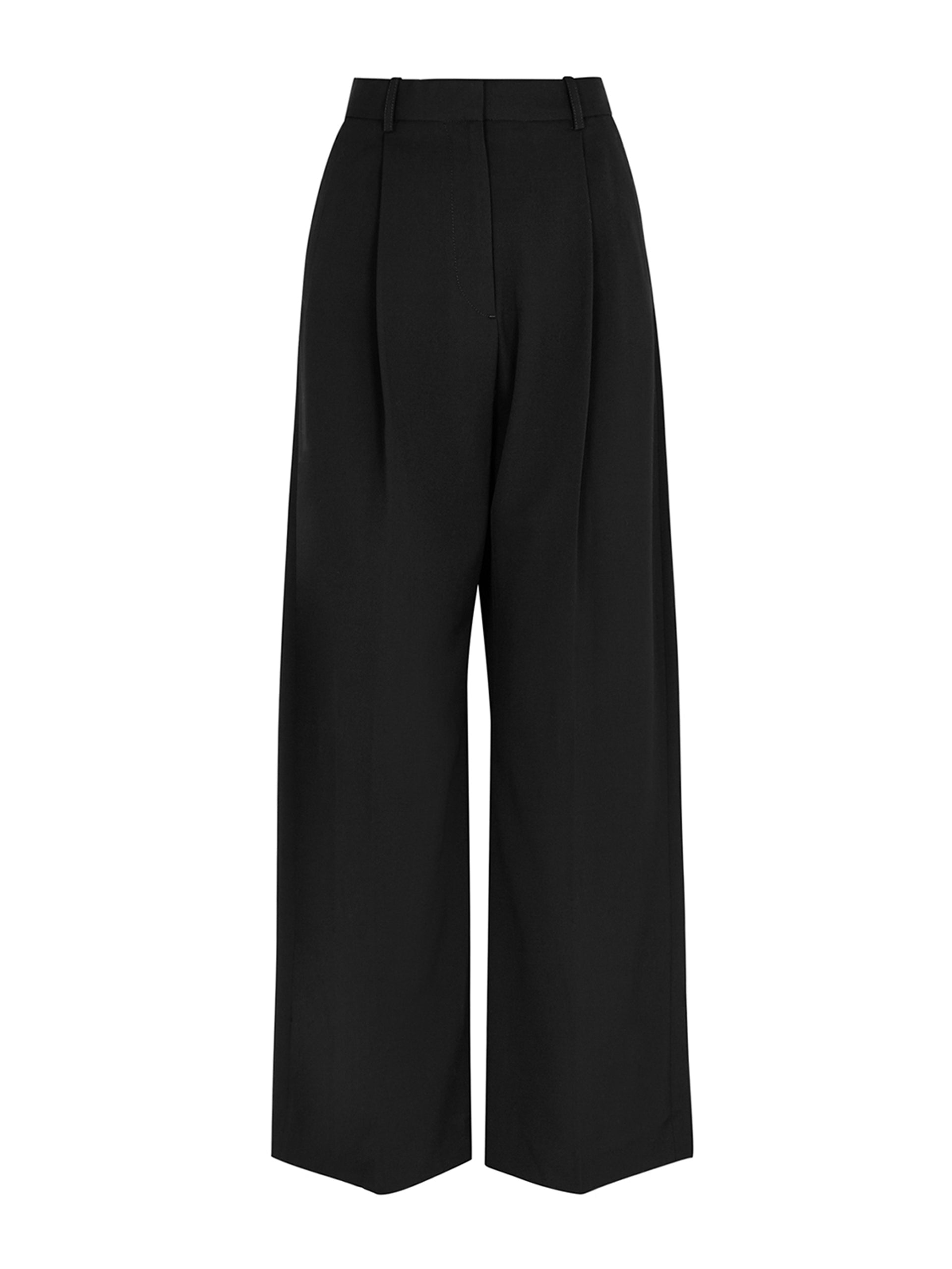 Pleated wide-leg twill trousers - Collagerie