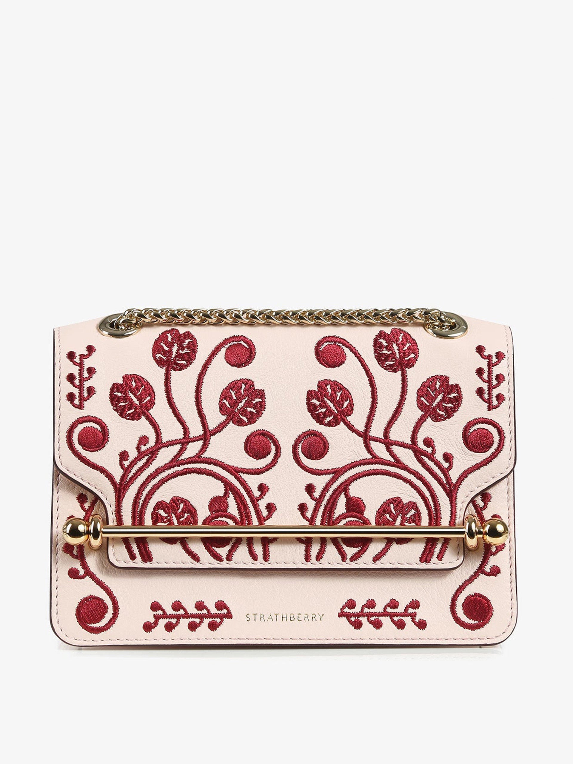 White floral embroidered Lana Osette top handle bag - Collagerie