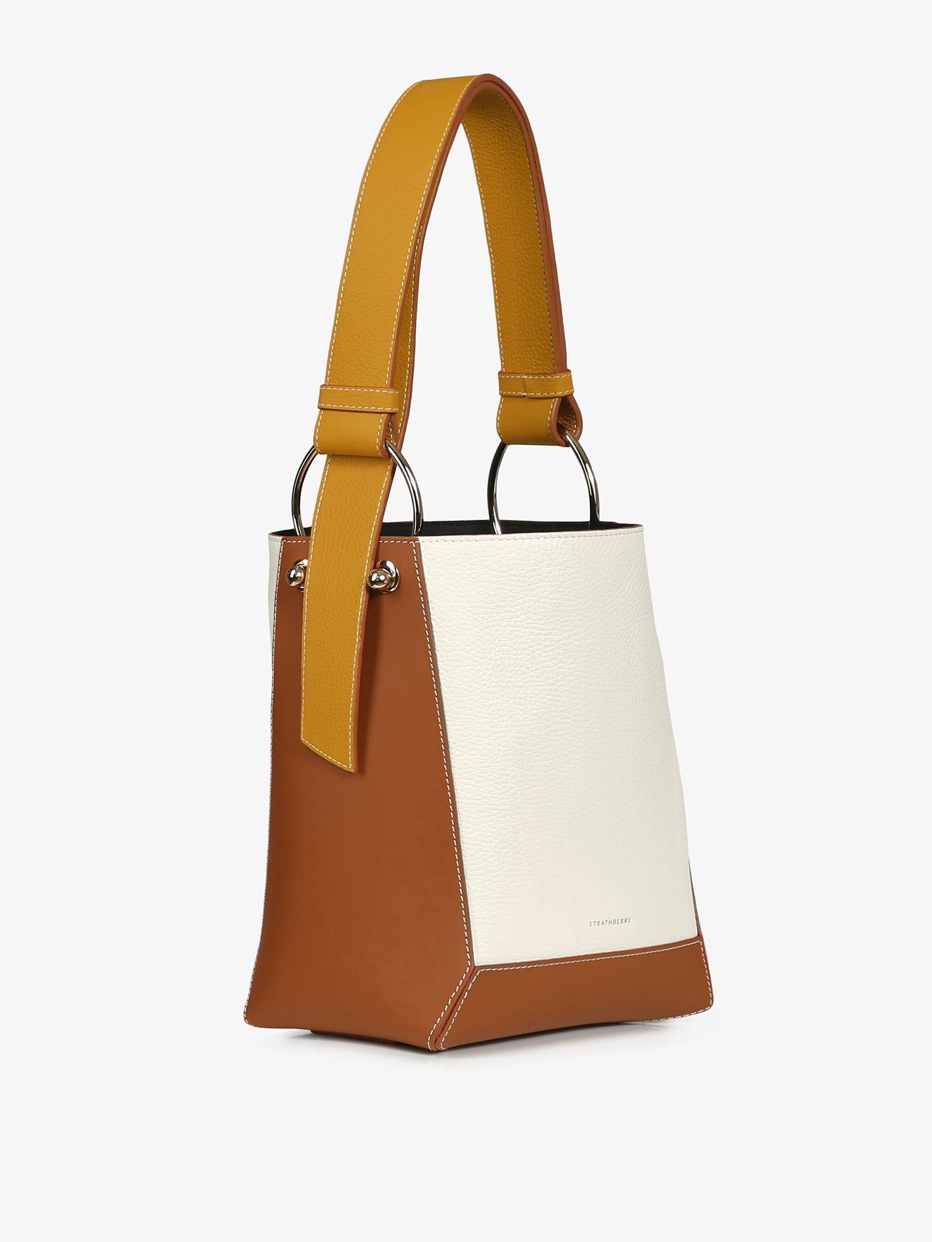 Lana Nano Bucket Bag - Tan with Vanilla Stitch