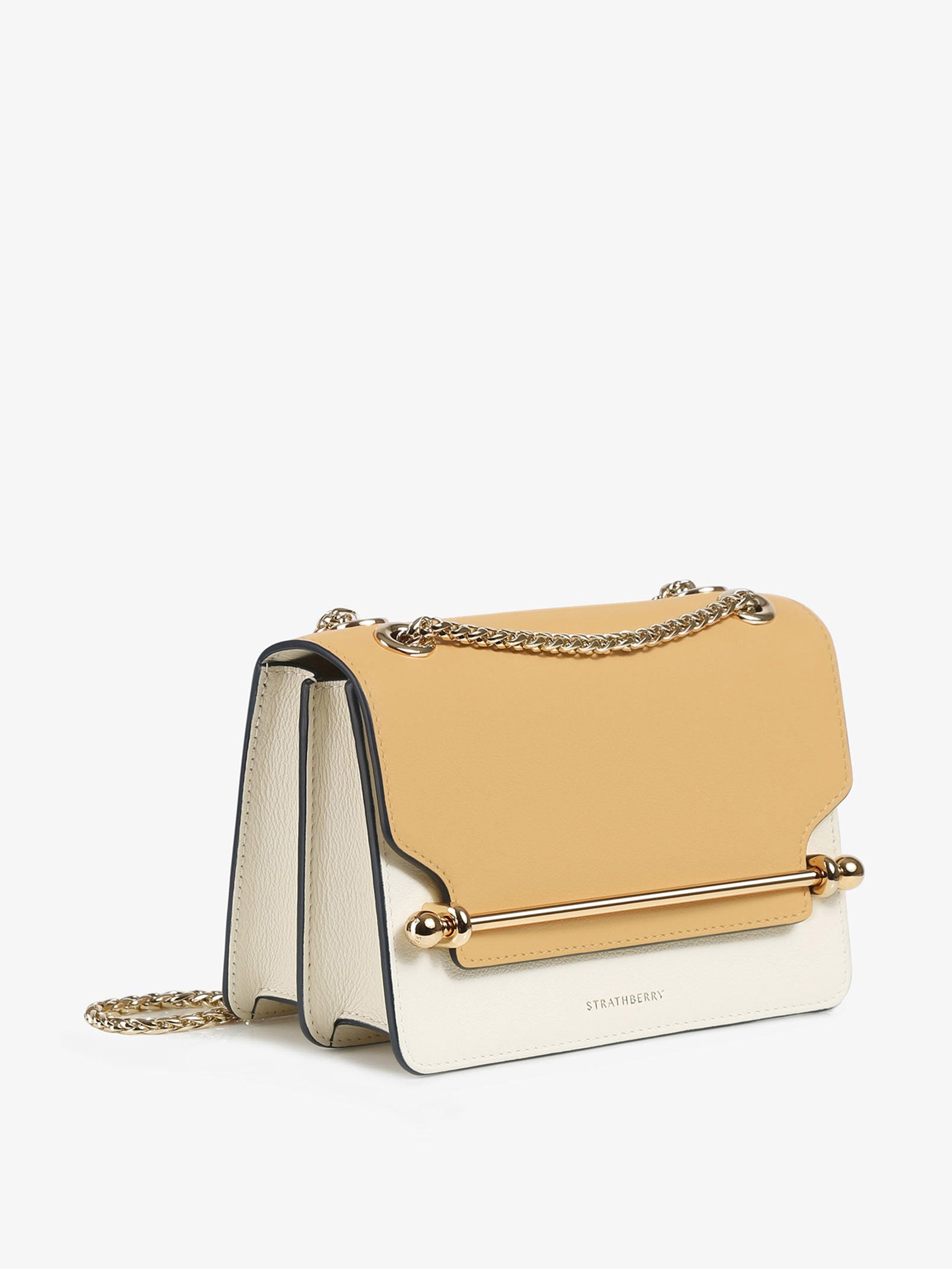 STRATHBERRY: East/west mini leather bag - Yellow Cream  Strathberry mini  bag EAST/WEST MINI - W online at