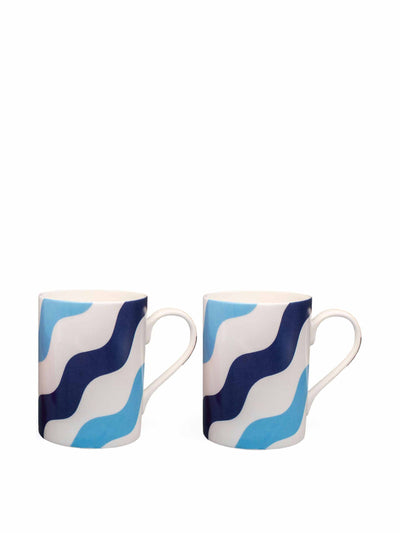 CasaCarta Set of 2 mixed blue mugs at Collagerie