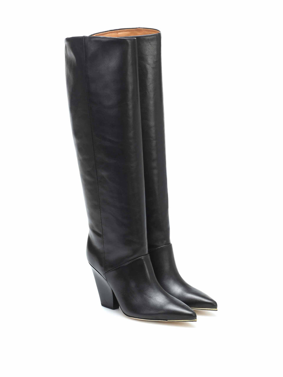 Lila leather knee-high boots – Collagerie