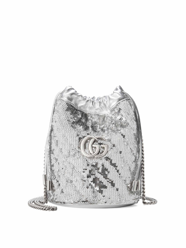 gg marmont mini sequin bucket bag