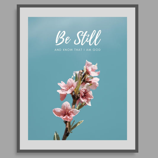 Inspirational Art Be Still and know that I am God Yellow Daisy Decor –  oak7west