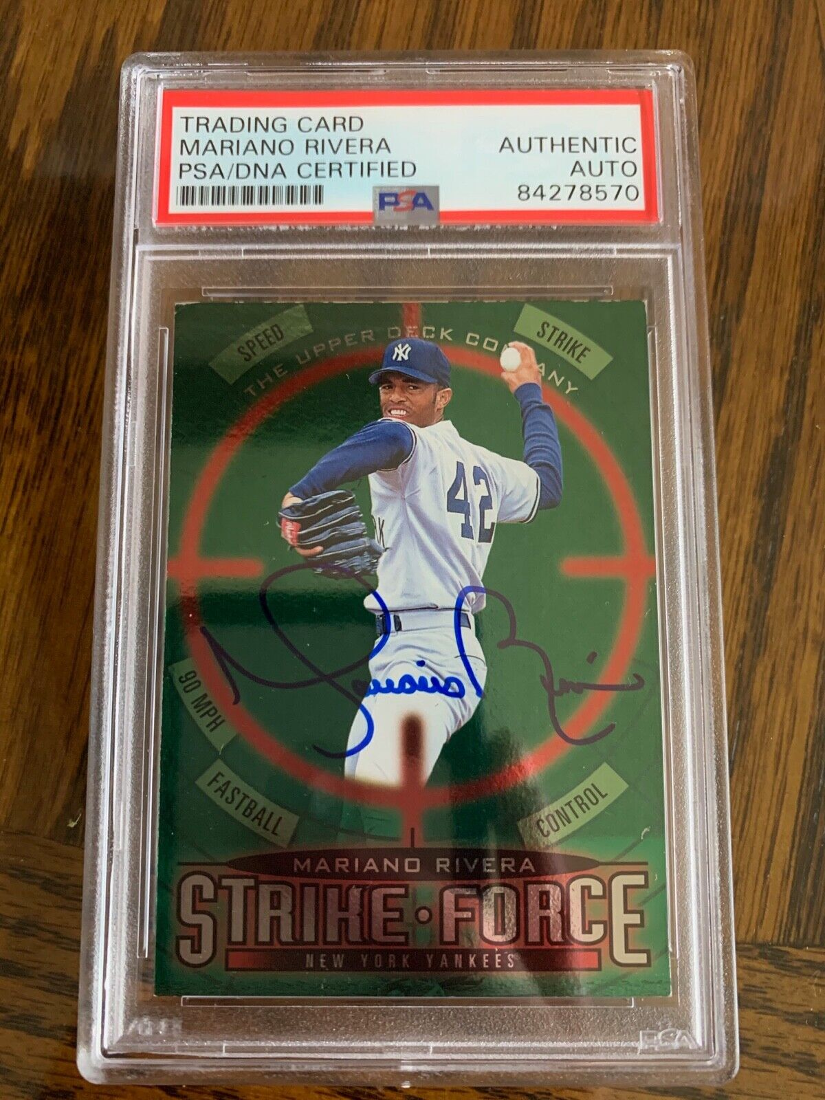 1997 Upper Deck Strike Force Mariano Rivera Autographed Card PSA