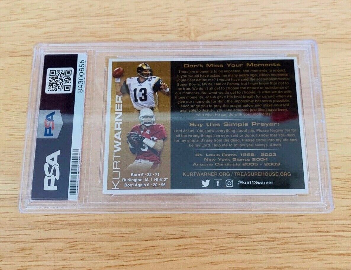 Kurt Warner Hall of Fame Autographed Signed Football Card PSA Certifie -  All Sports Custom Framing