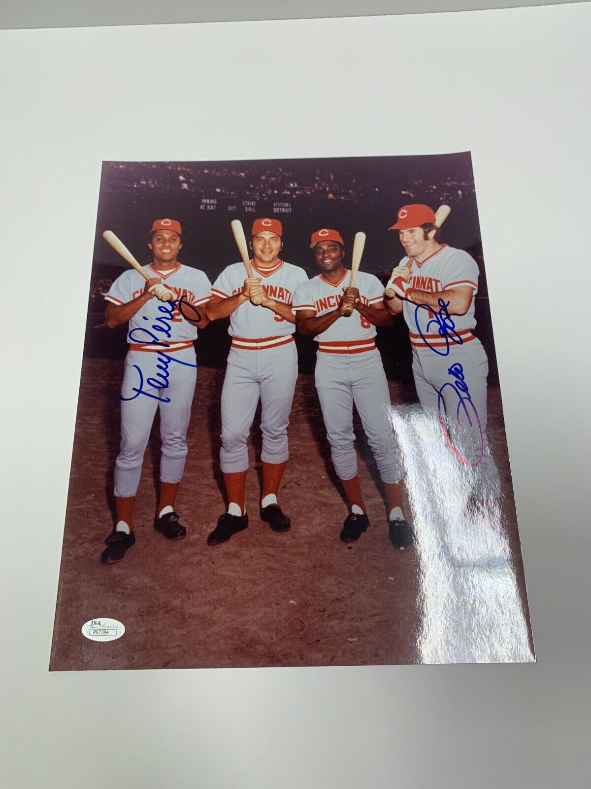 Tony Perez Pete Rose Cincinnati Reds Autographed 11x14 Photo W/JSA