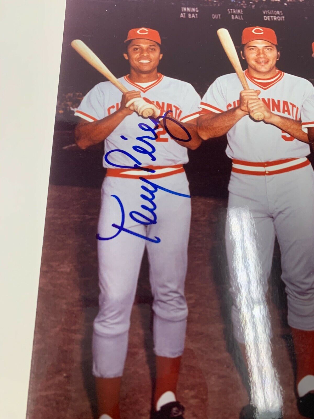 Tony Perez Pete Rose Cincinnati Reds Autographed 11x14 Photo W/JSA