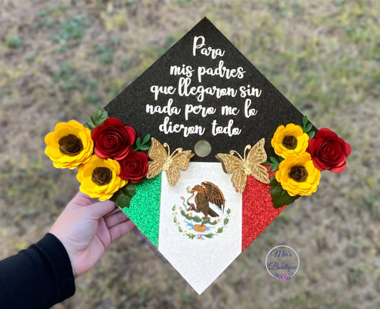 Personalized Latin Graduation Cap Topper Puerto Rico Grad Cap