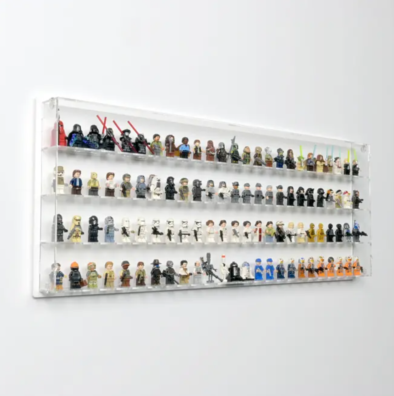Wall Display for Lego minifigures in acrylic enclosure