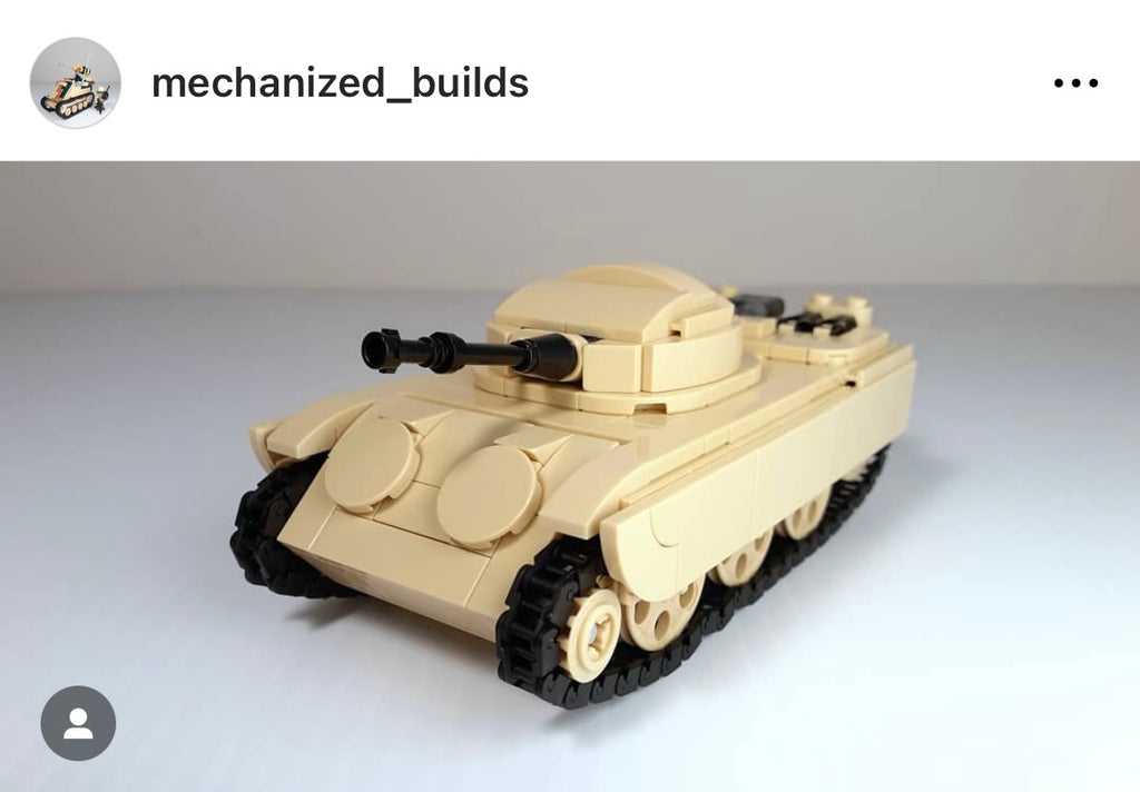 a cream colored tank made from lego