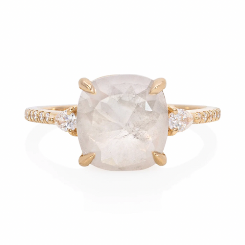 Vale Jewelry OOAK Cushion Rose Cut Grey Diamond Ring