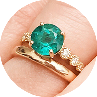 custom emerald engagement ring for katie k