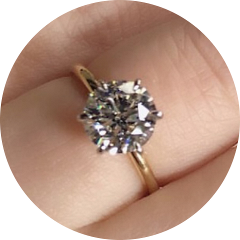 custom solitaire diamond engagement ring for Krista N.