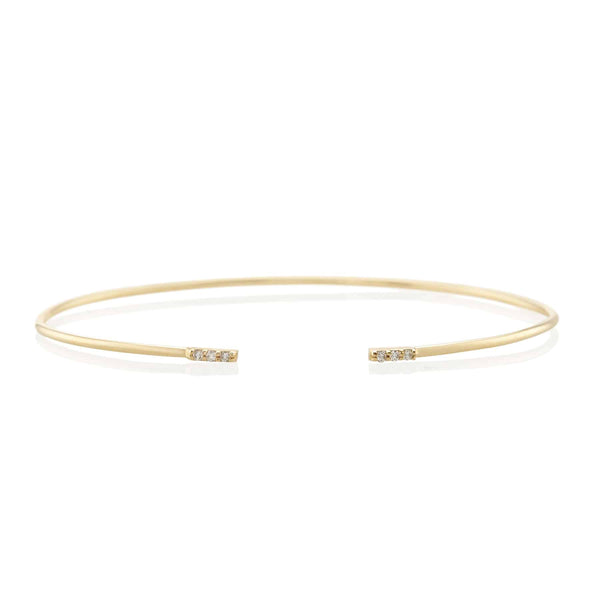 Uniform Object Diamond Open Cuff Bracelet