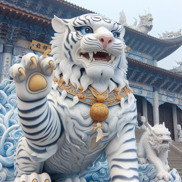 chinese white tiger statue