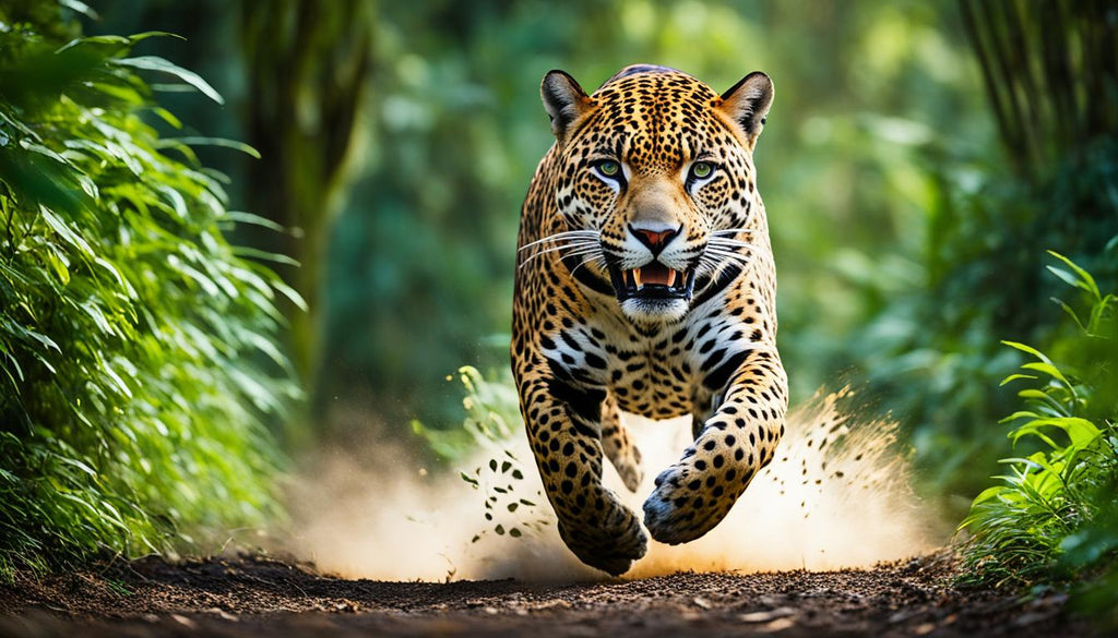 jaguar animal running at high speed